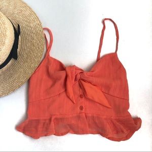 Windsor orange cropped cami tie top size small